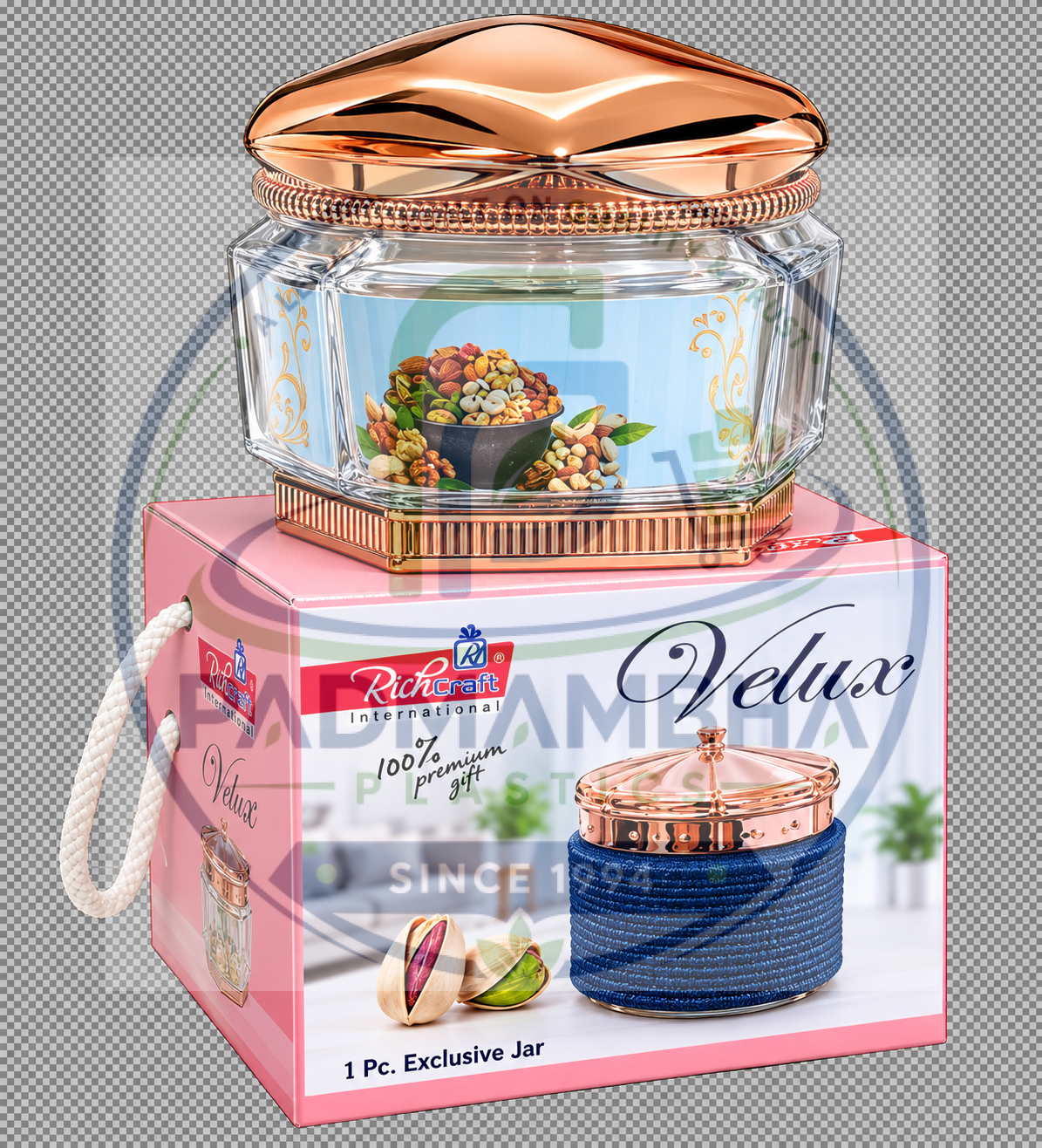 luxury rose gold jar gift box